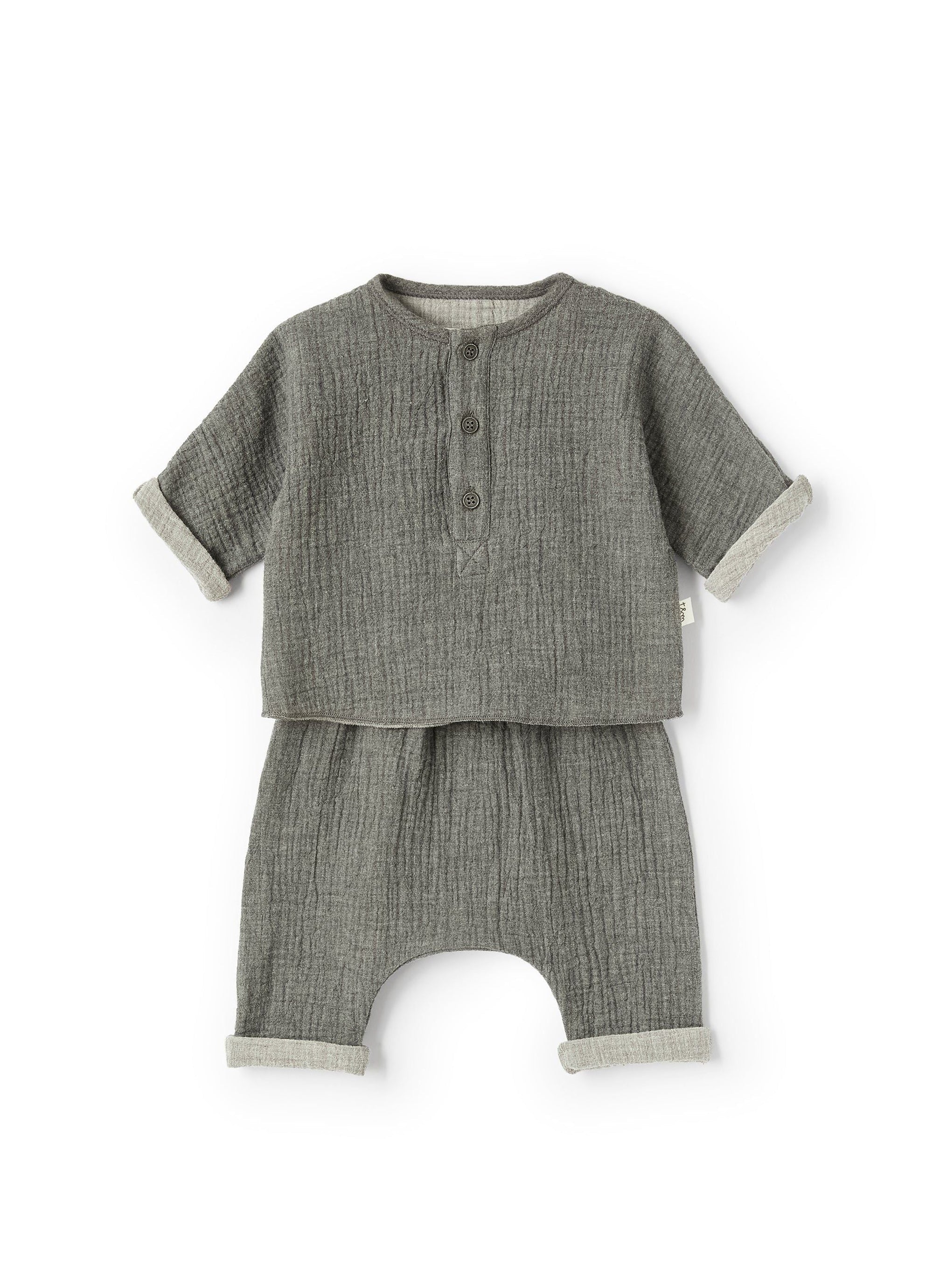 Button-down two-piece set - Carbon