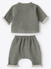 Button-down two-piece set - Carbon
