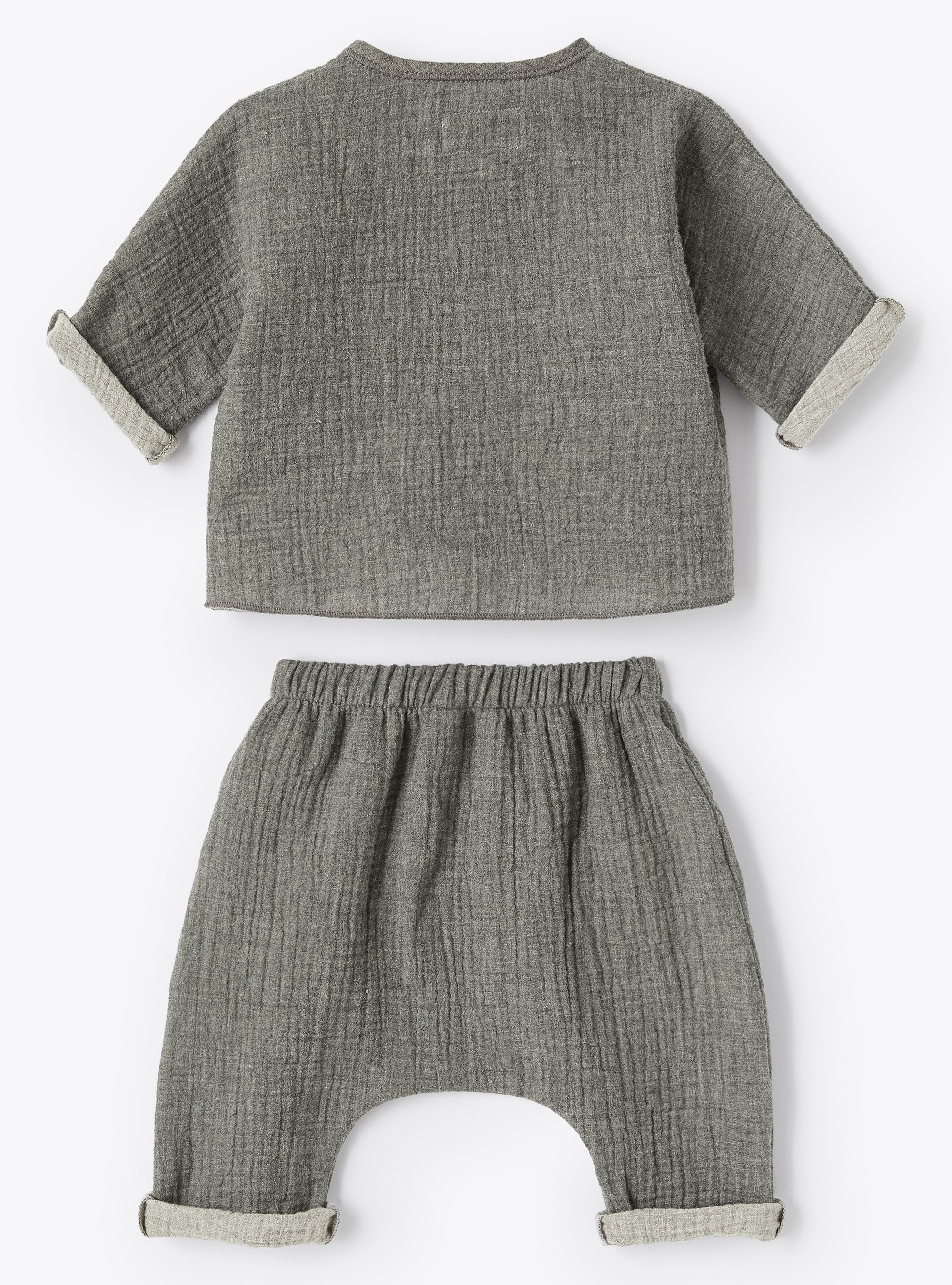 Button-down two-piece set - Carbon