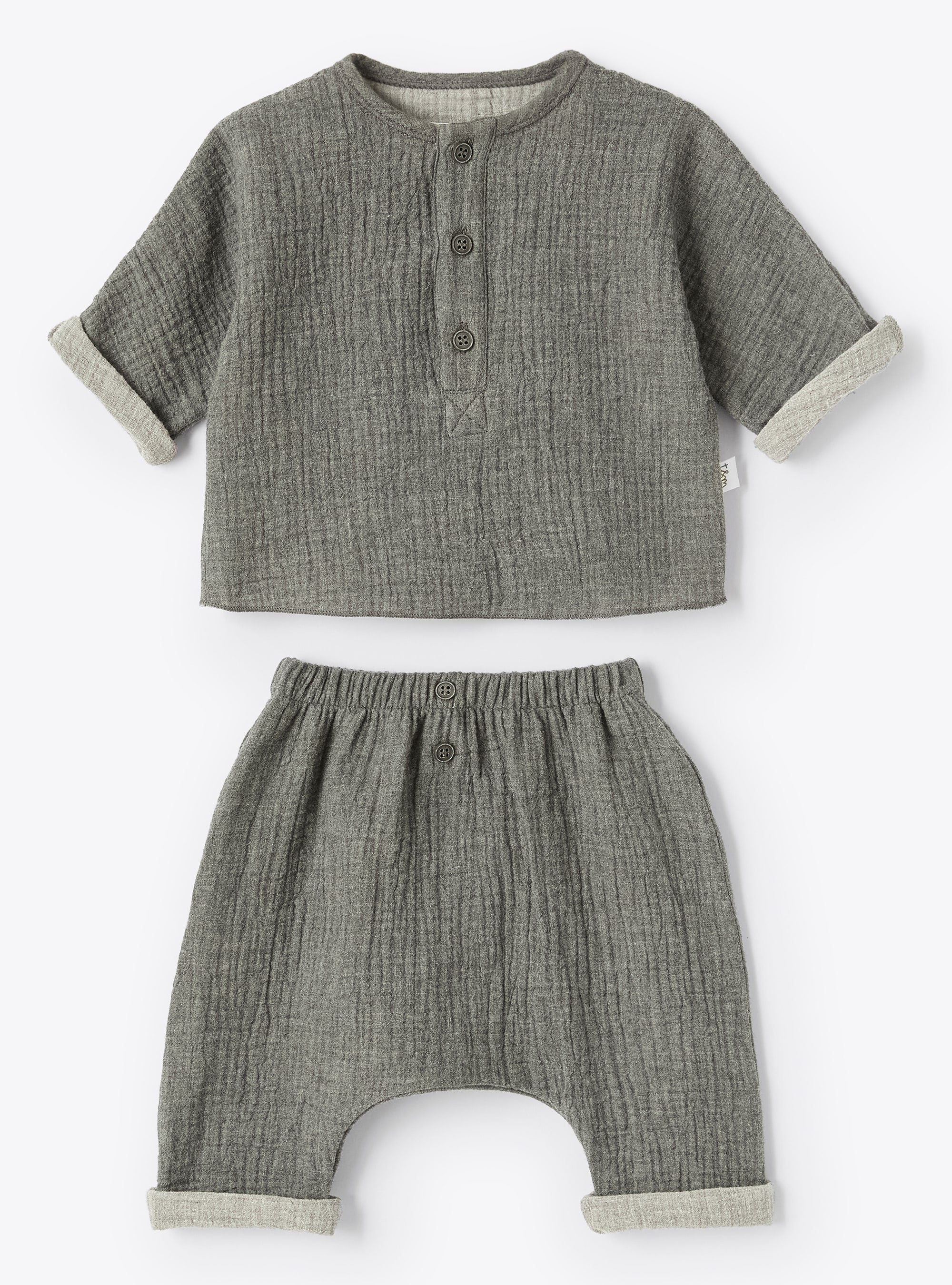 Button-down two-piece set - Carbon