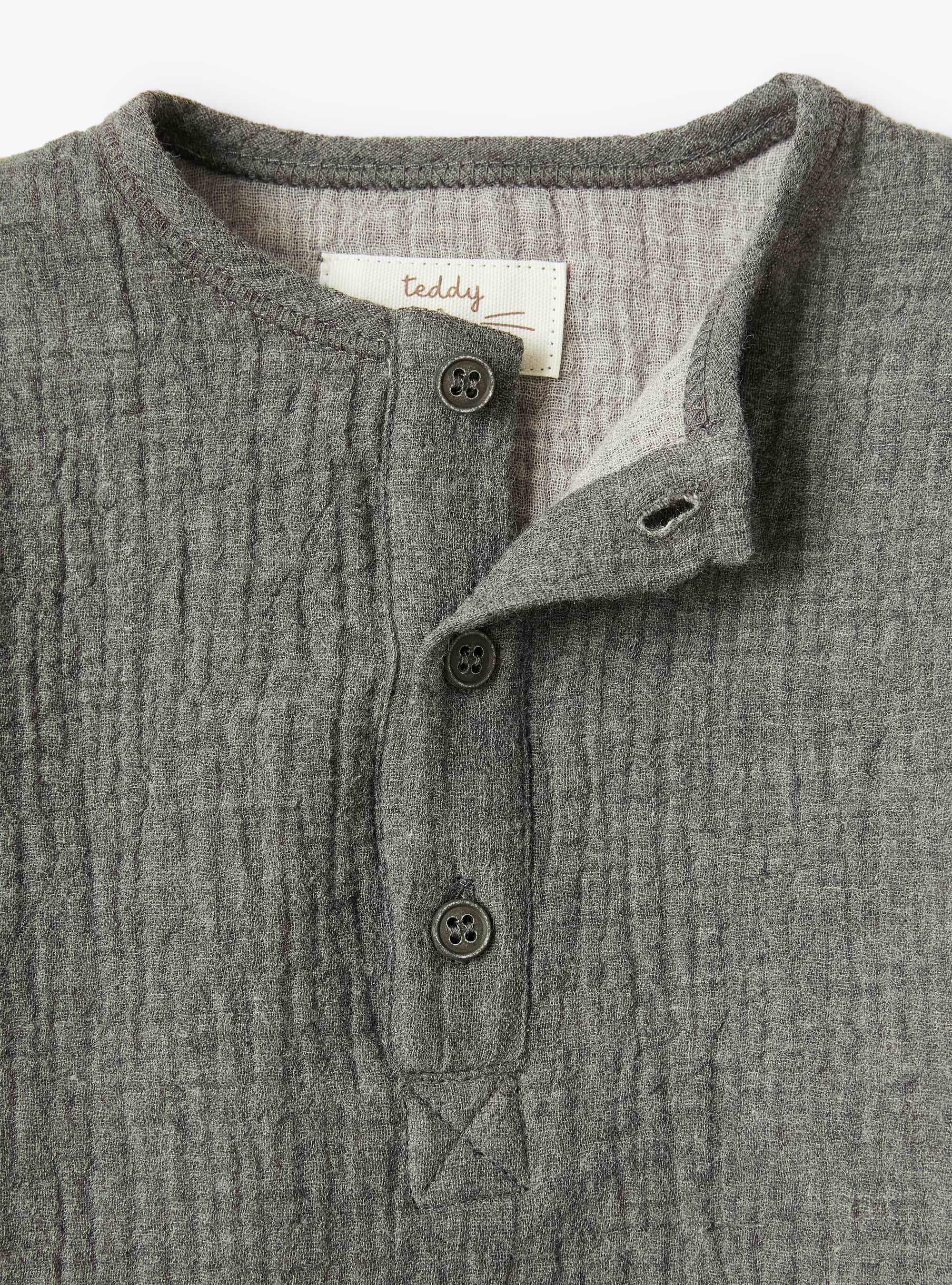 Button-down two-piece set - Carbon