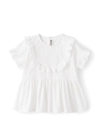 Ruffled poplin shirt - White