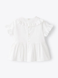 Ruffled poplin shirt - White