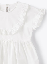 Ruffled poplin shirt - White