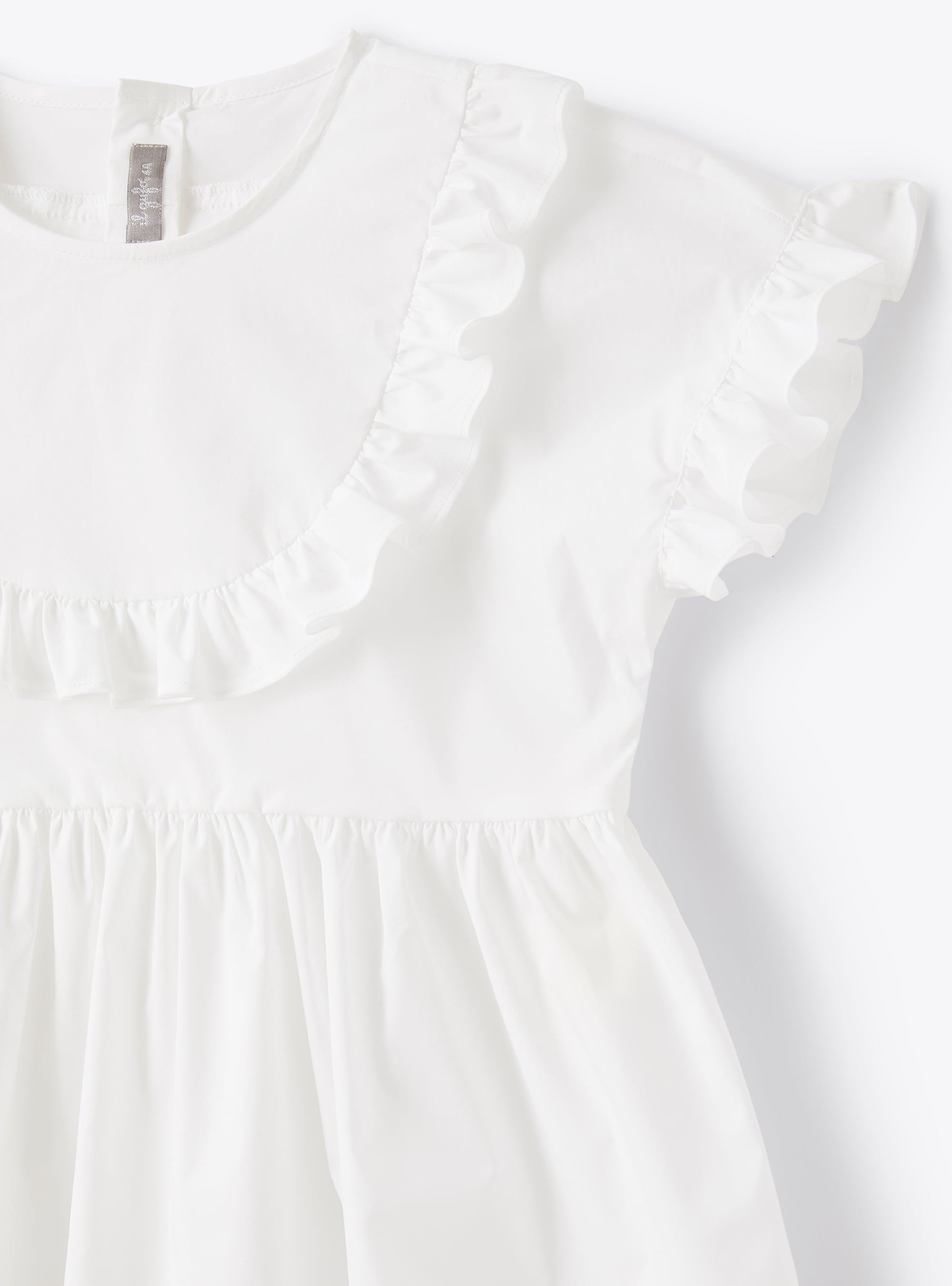 Ruffled poplin shirt - White