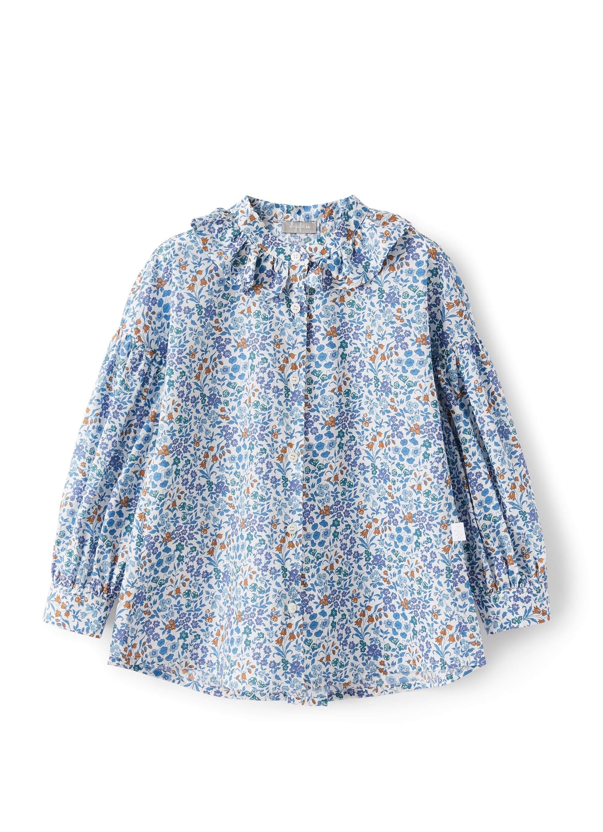Long-sleeved flared shirt - Light Blue