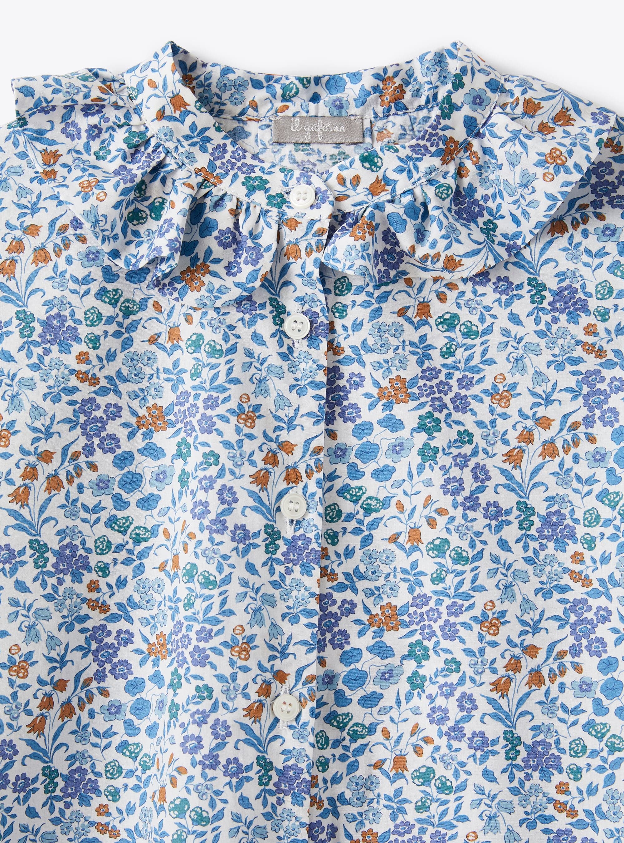 Long-sleeved flared shirt - Light Blue