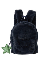 Powdered faux fur backpack - Blue Navy & Verde Wimbledon