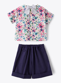 Two-piece set with Bermuda shorts - Cyclamen Pink