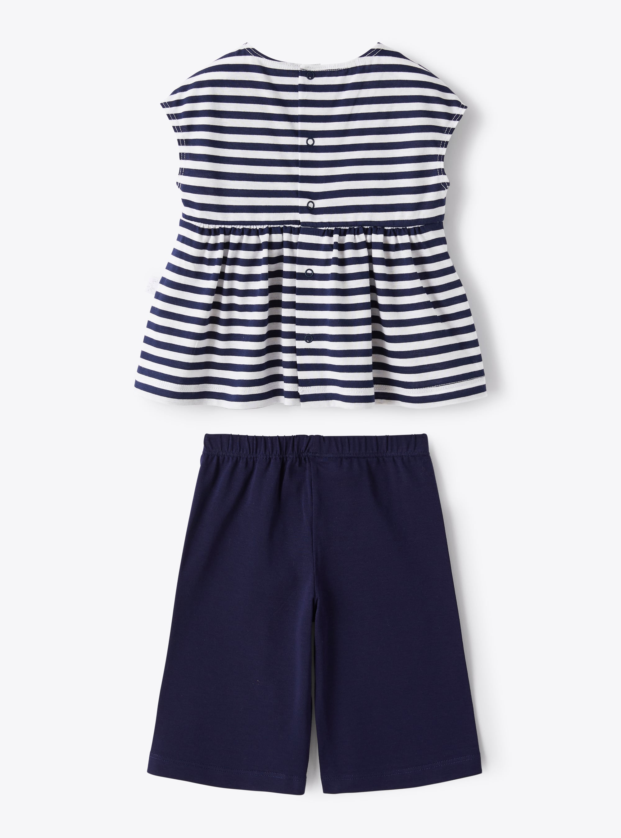 Striped two-piece set - Blue & White