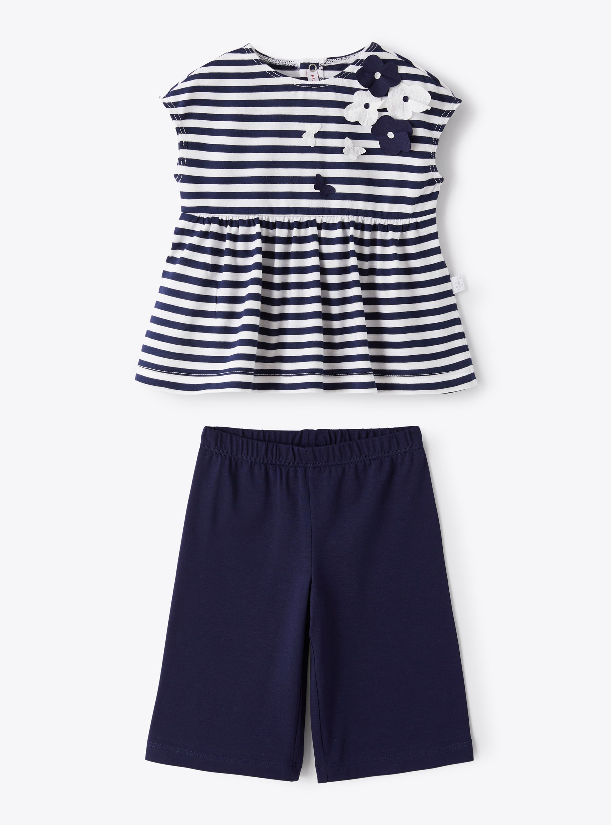 Striped two-piece set - Blue & White