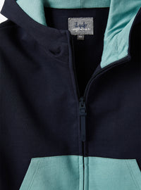 Colourful zip-up sweatshirt - Blue & Sage Green