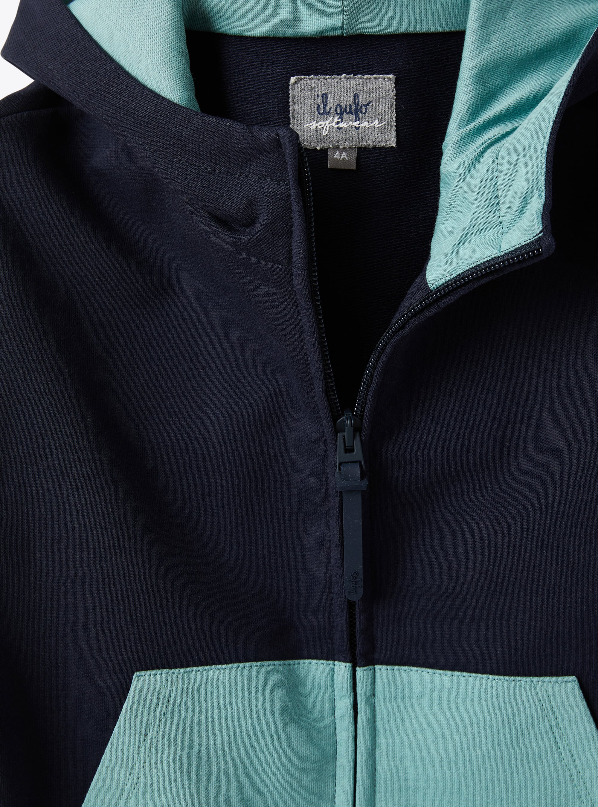 Colourful zip-up sweatshirt - Blue & Sage Green