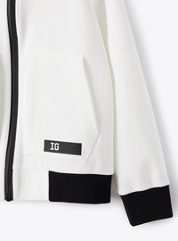 Hooded tracksuit jacket - Milk
