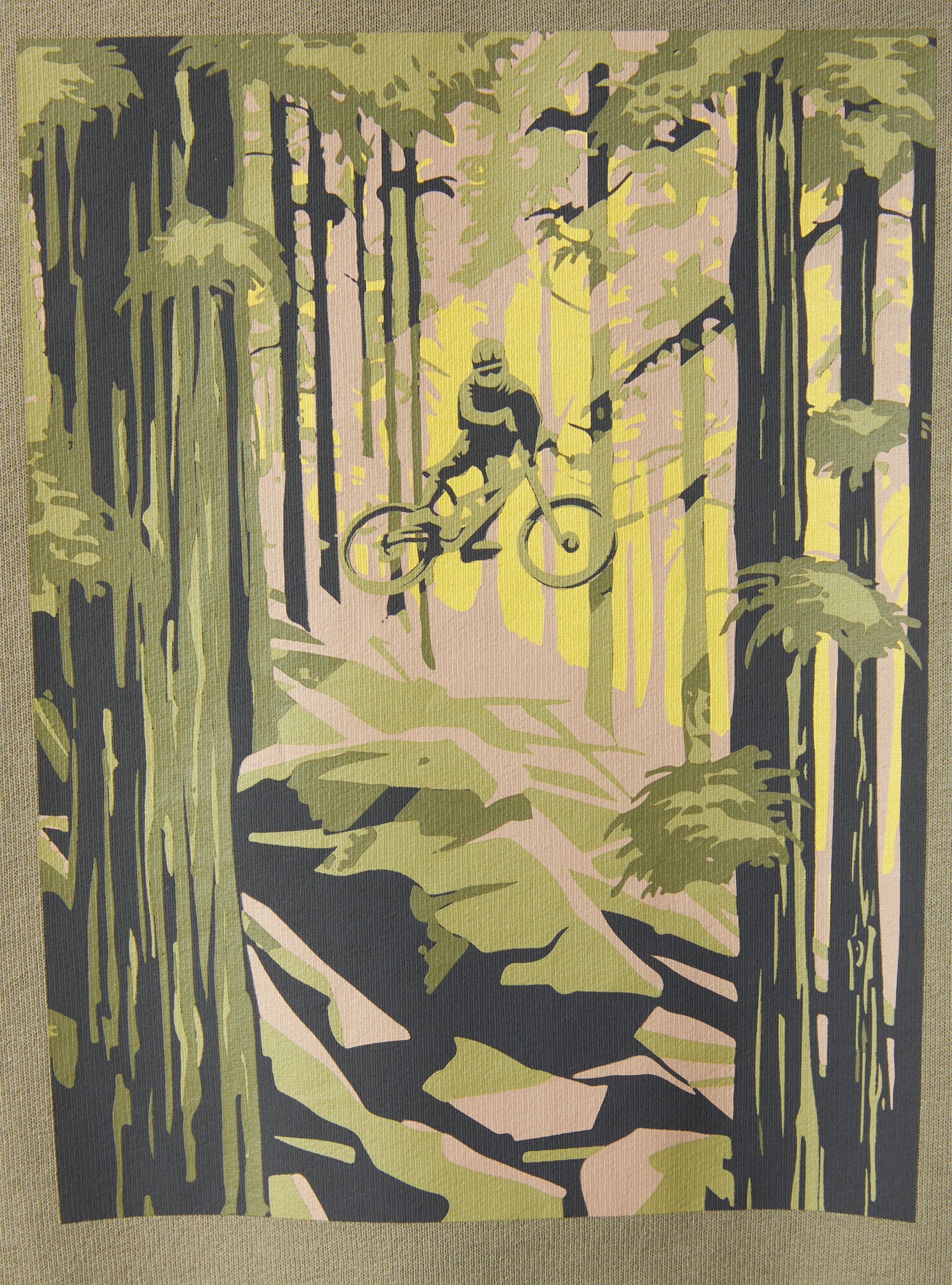 Cycling print hoodie - Green Oregano & Green