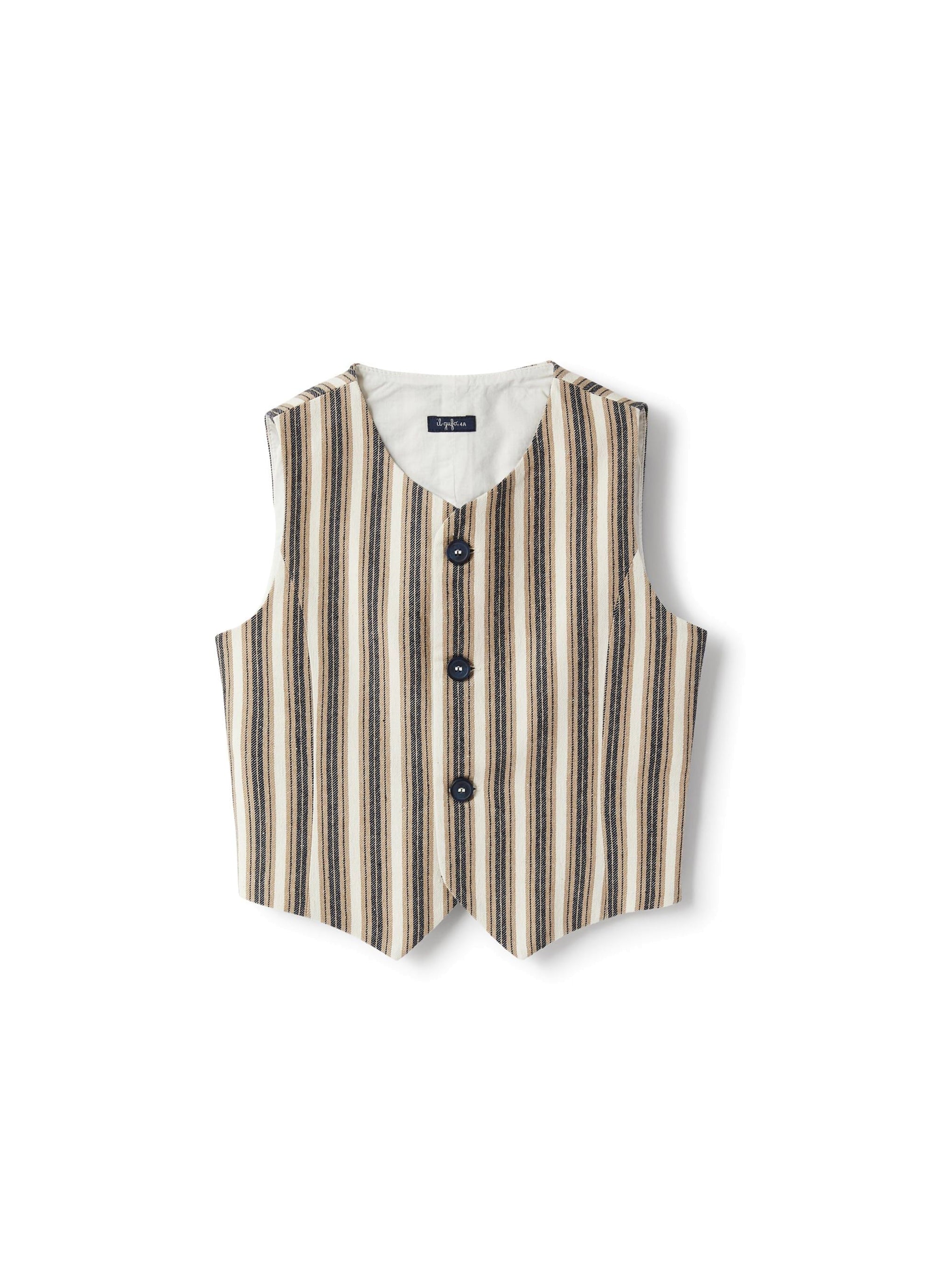 Mixed cardigan with stripe print - Sand