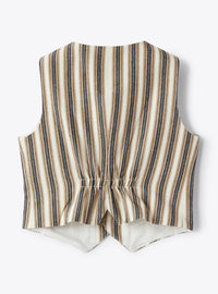 Mixed cardigan with stripe print - Sand