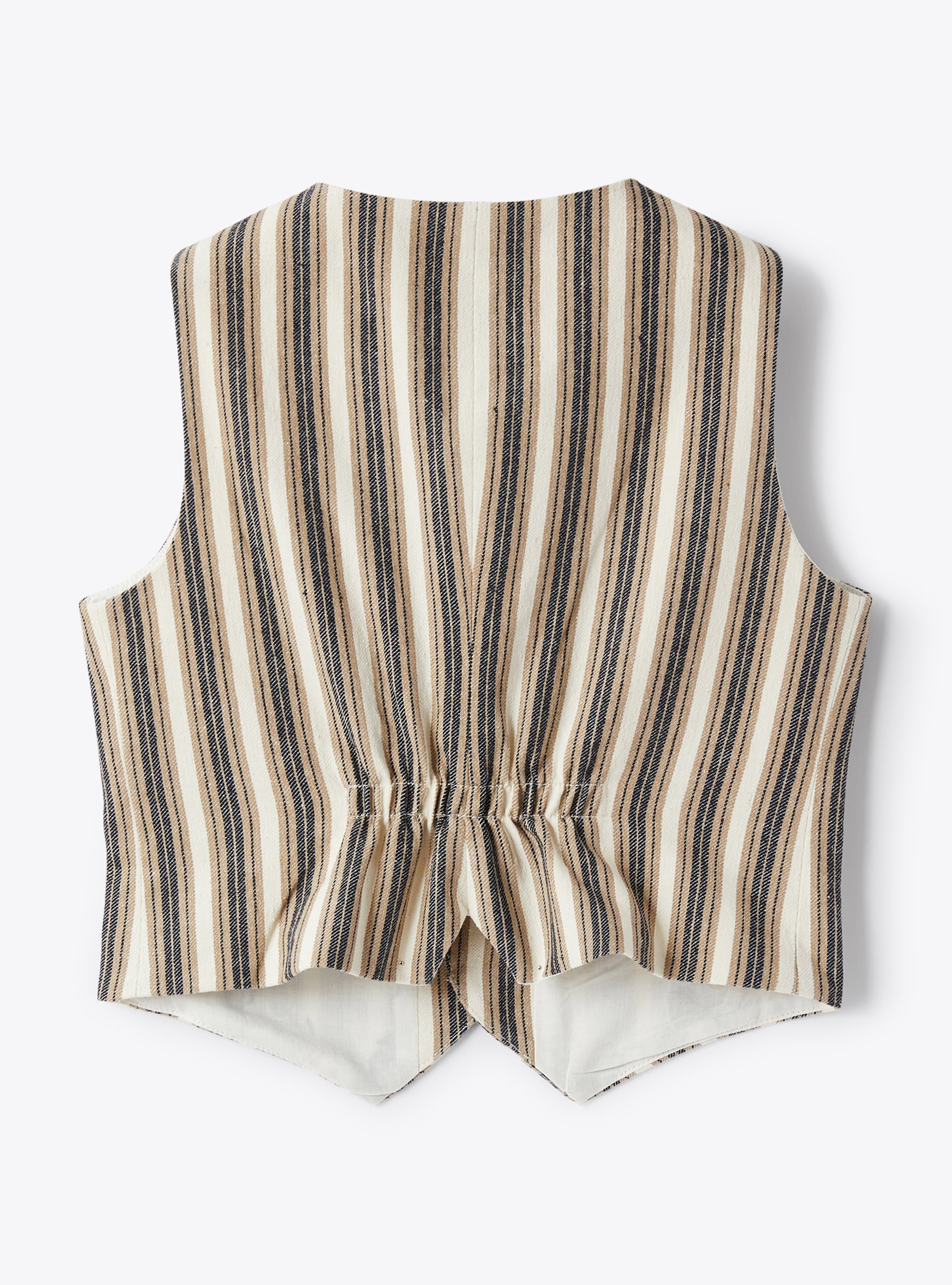 Mixed cardigan with stripe print - Sand