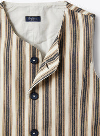 Mixed cardigan with stripe print - Sand