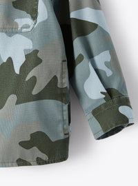 Camouflage shirt jacket - Powder Blue