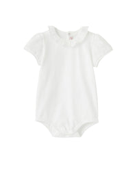 Ruffled bodysuit - White & White