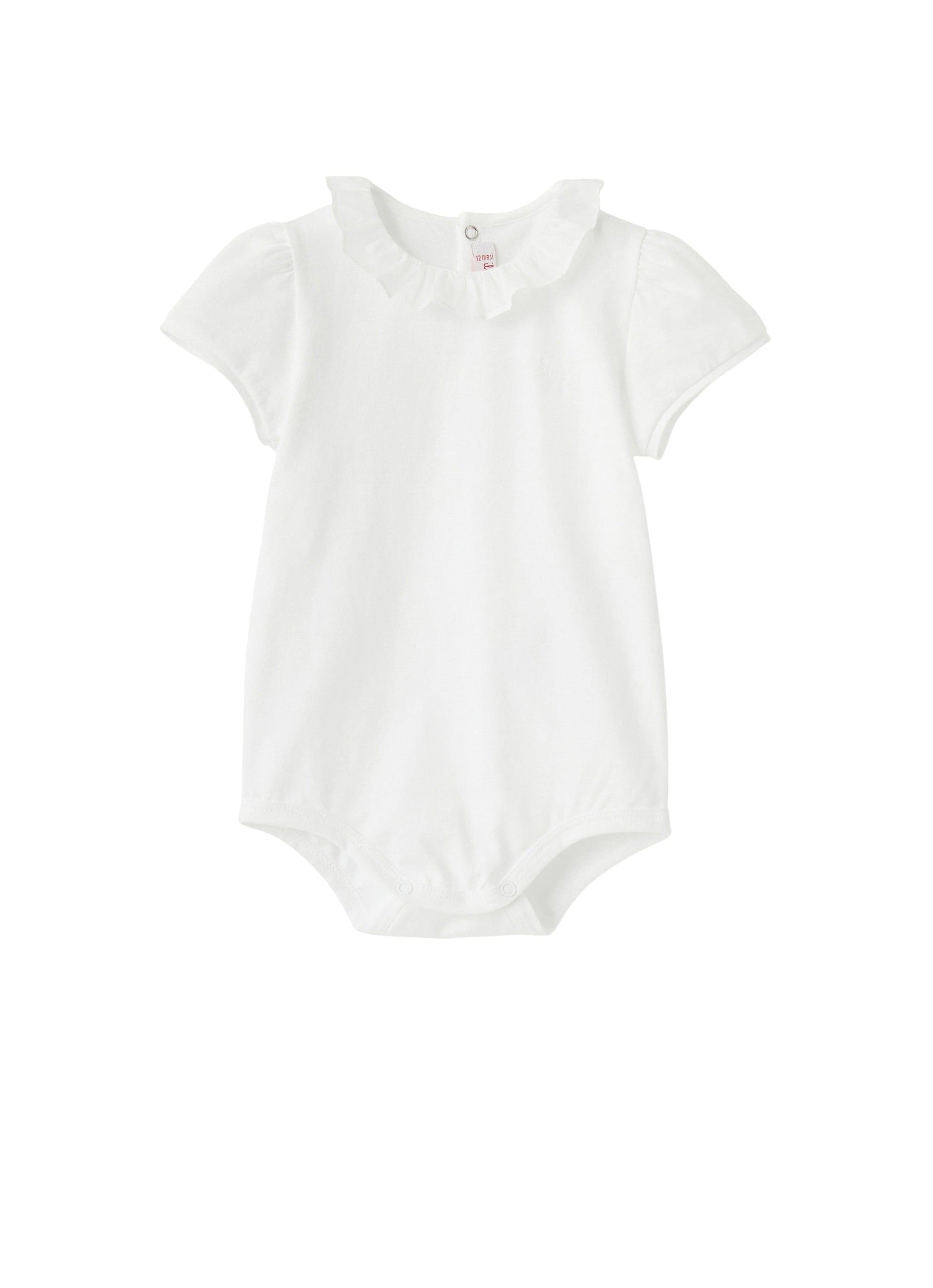 Ruffled bodysuit - White & White