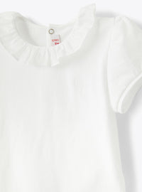 Ruffled bodysuit - White & White