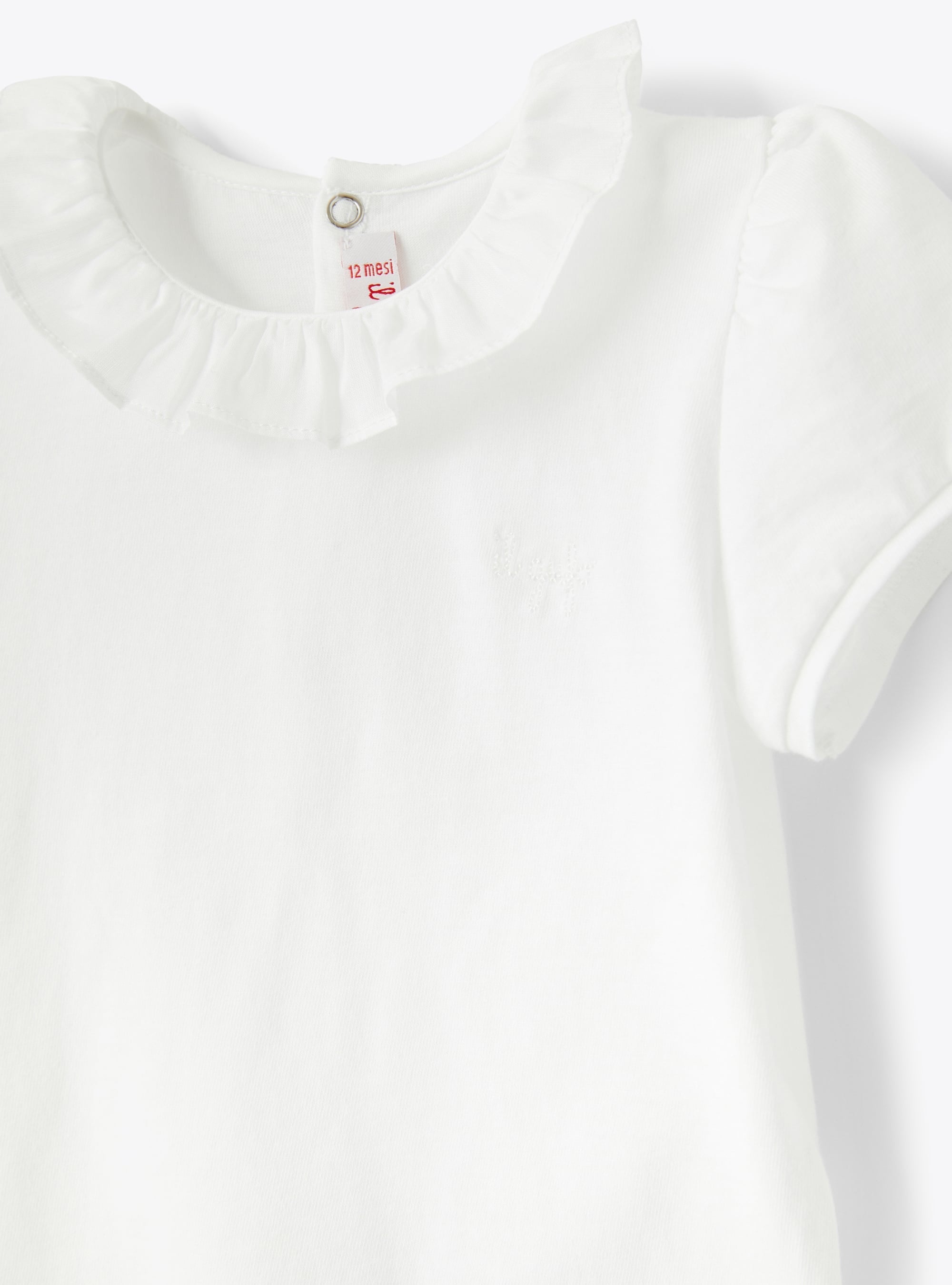 Ruffled bodysuit - White & White