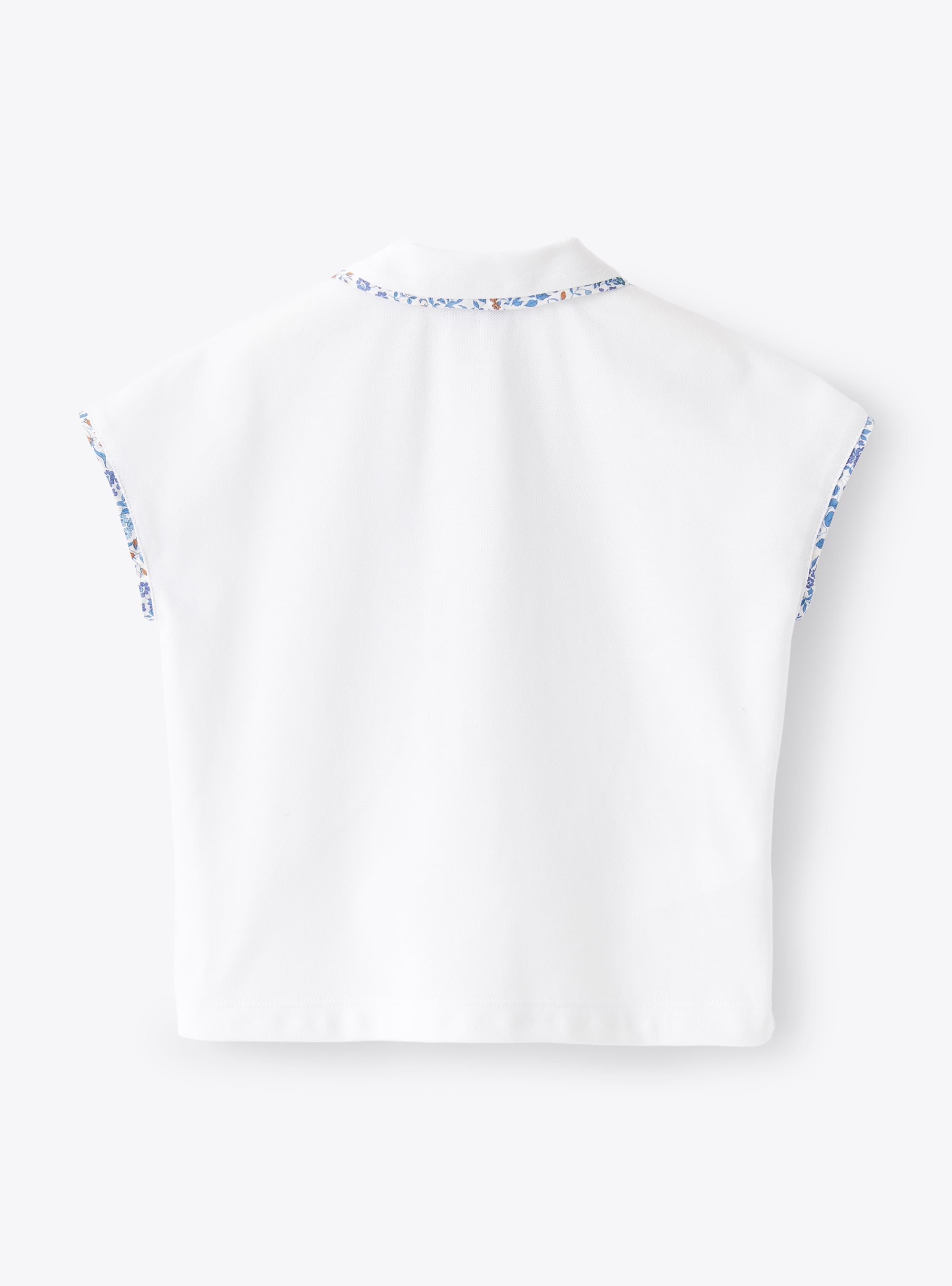 Polo shirt with printed trim - White & Airforce Blue