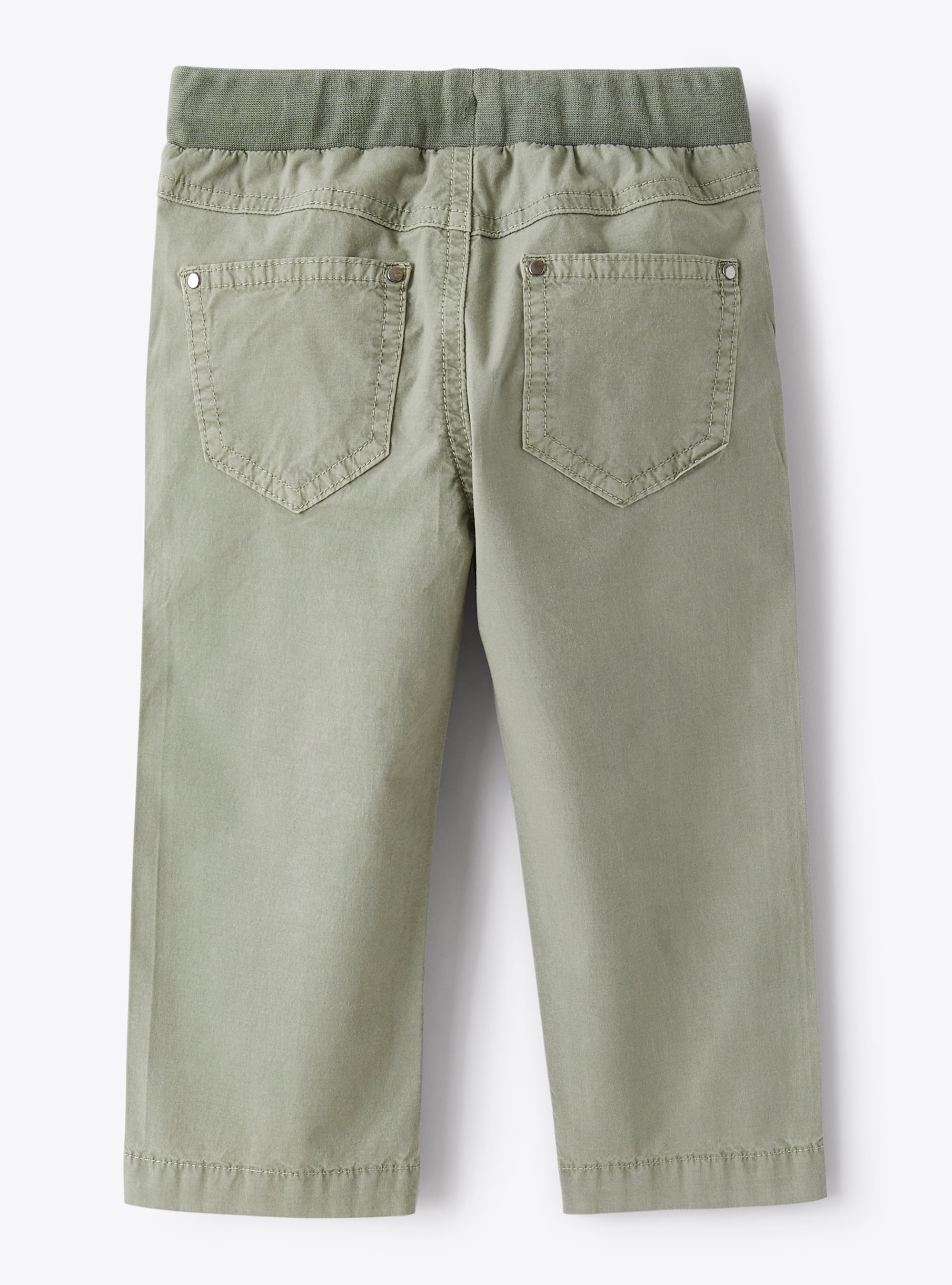 Trousers with elasticated waistband - Green Oregano