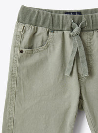 Trousers with elasticated waistband - Green Oregano