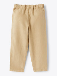 Linen drawstring trousers - Dark Beige