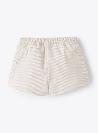 Soft crepe stripe shorts - Dark Beige