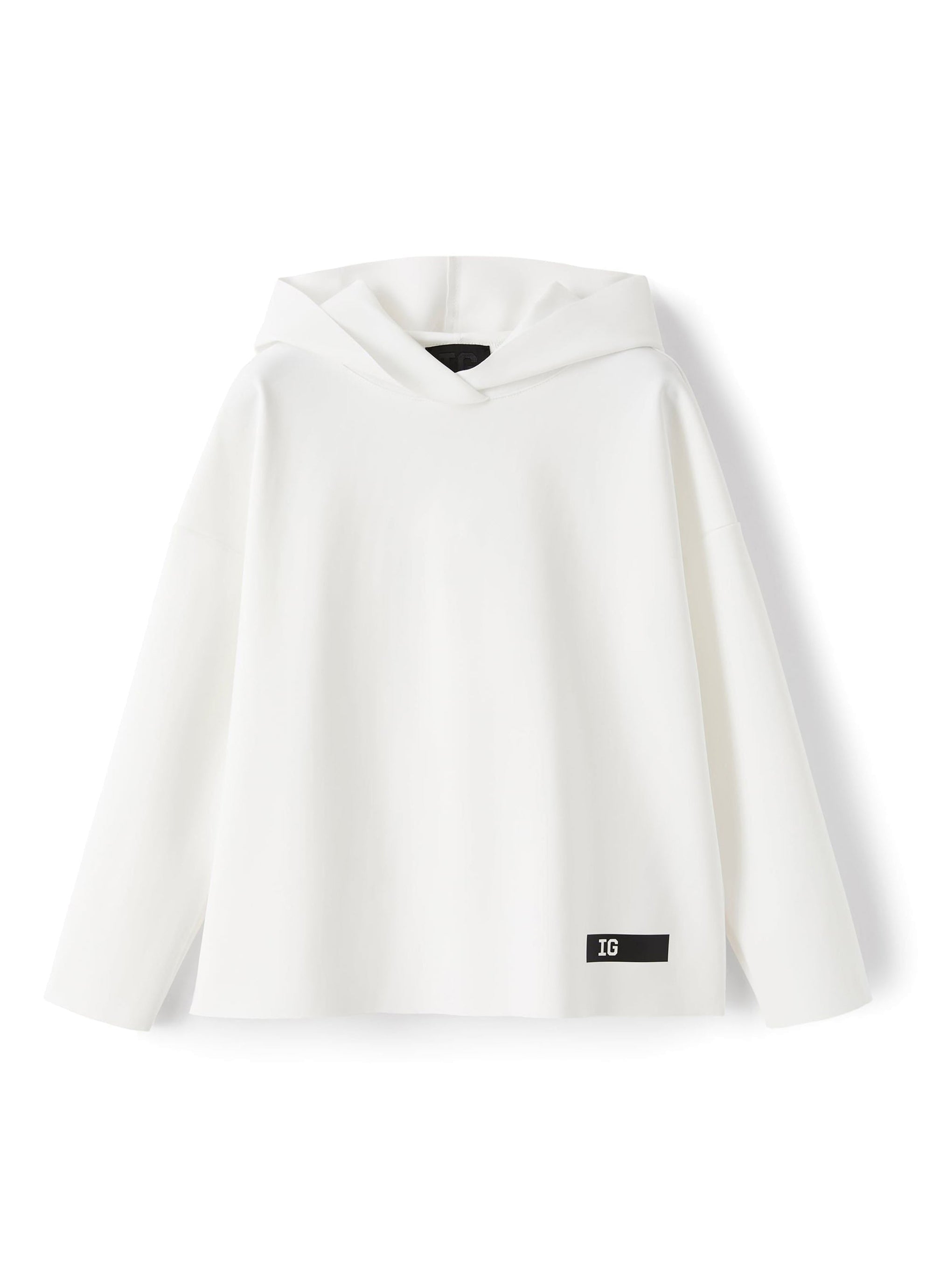 Long-sleeved T-shirt with hood - Milk