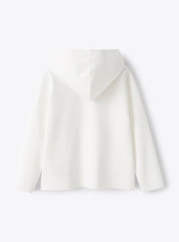 Long-sleeved T-shirt with hood - Milk