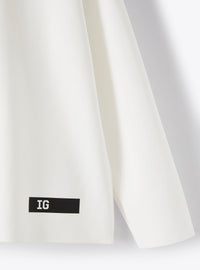 Long-sleeved T-shirt with hood - Milk