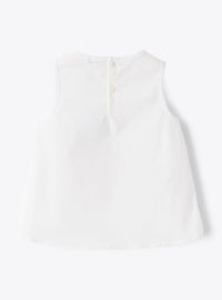 Butterfly print satin tank top - Snow White & Pearl Pink