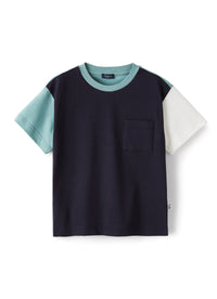 T-shirt with colourful pattern - Blue & Sage Green