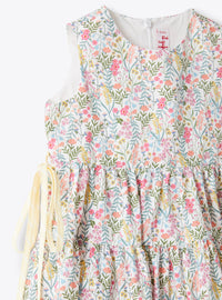 Gathered sleeveless dress - Sage Green