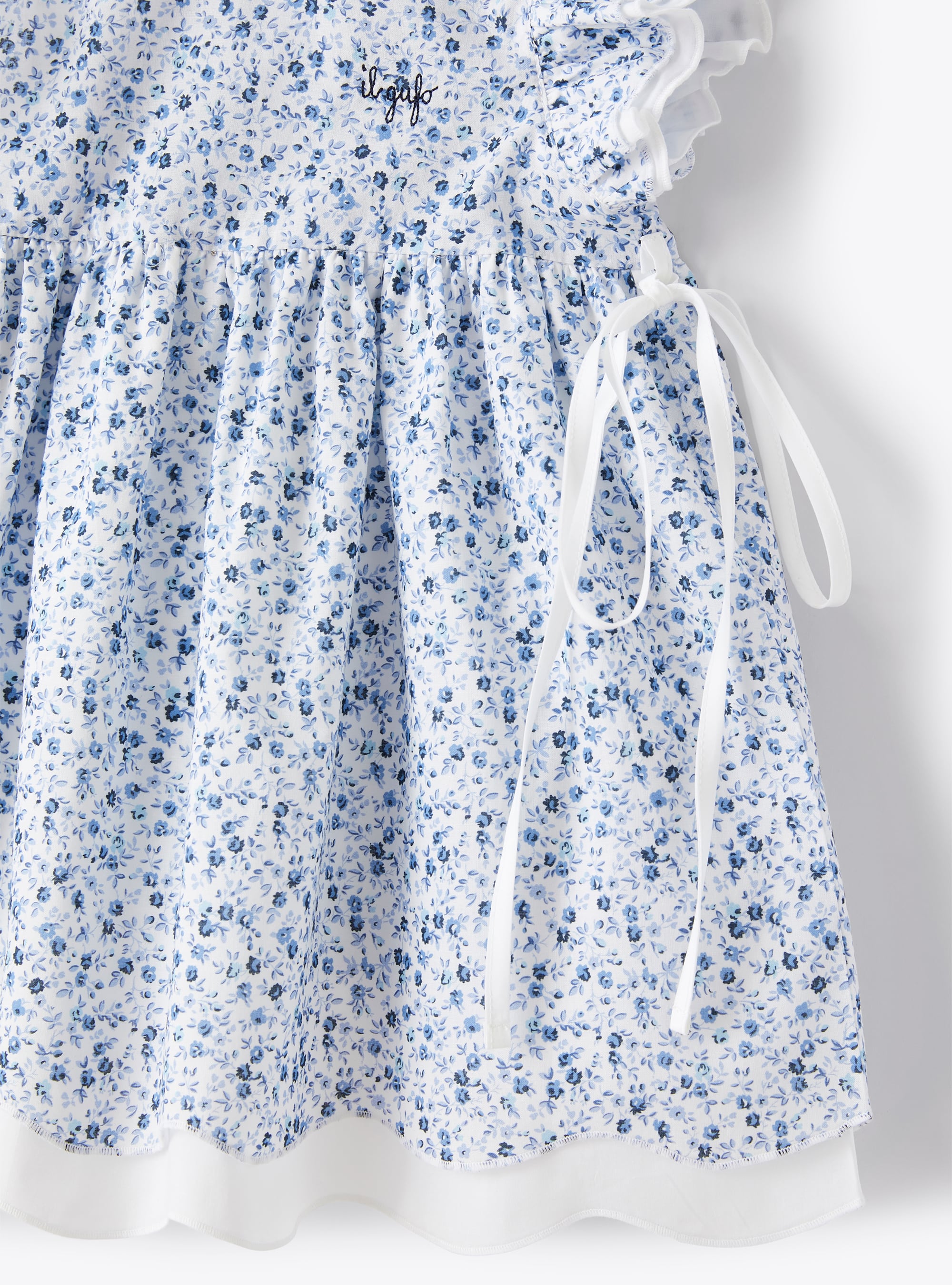 Floral print sheer dress - Light Blue