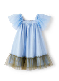 Two-tone tulle dress - Light Blue & Green Oregano