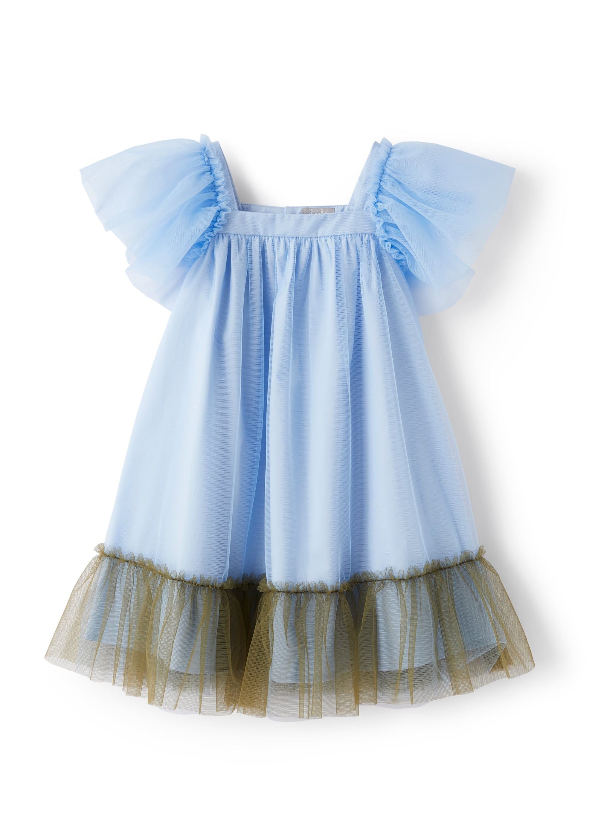 Two-tone tulle dress - Light Blue & Green Oregano