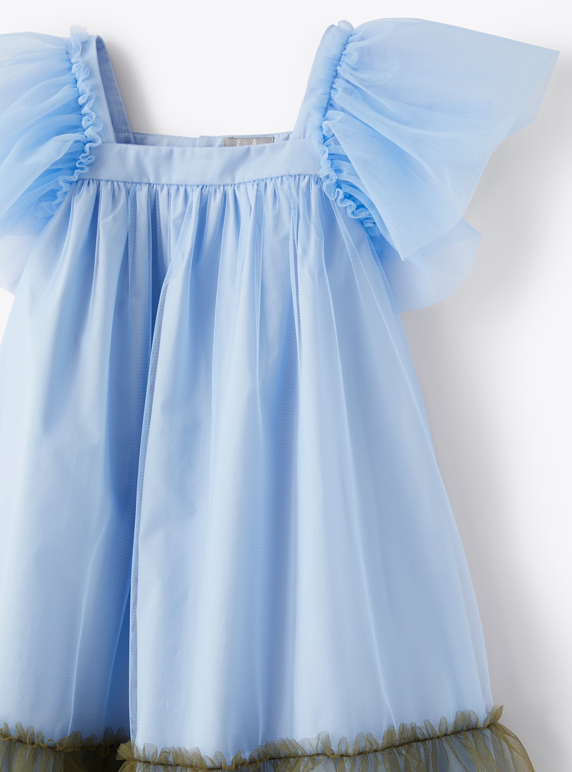 Two-tone tulle dress - Light Blue & Green Oregano