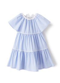 Striped tie-dye dress - Light Blue & White