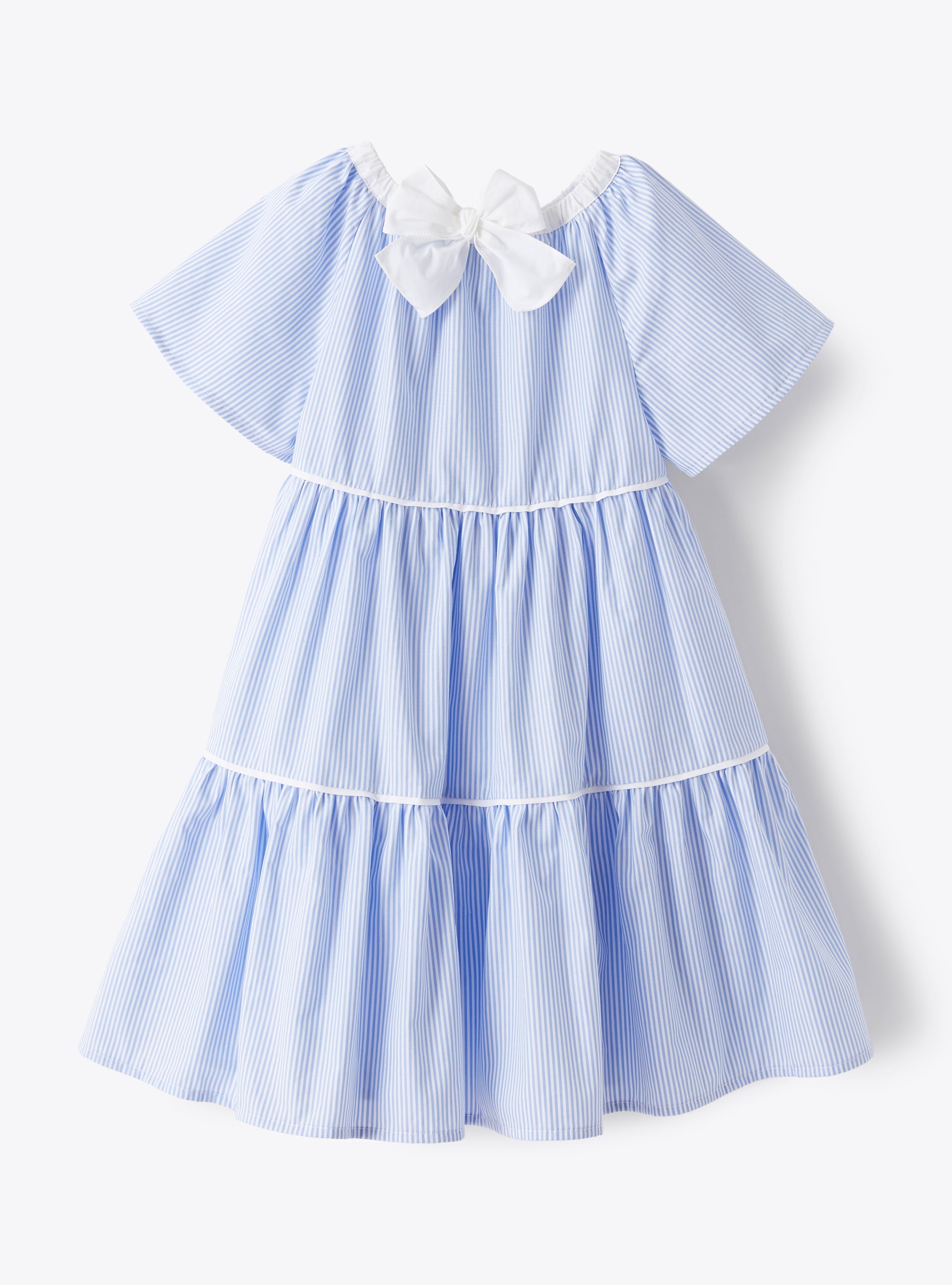 Striped tie-dye dress - Light Blue & White