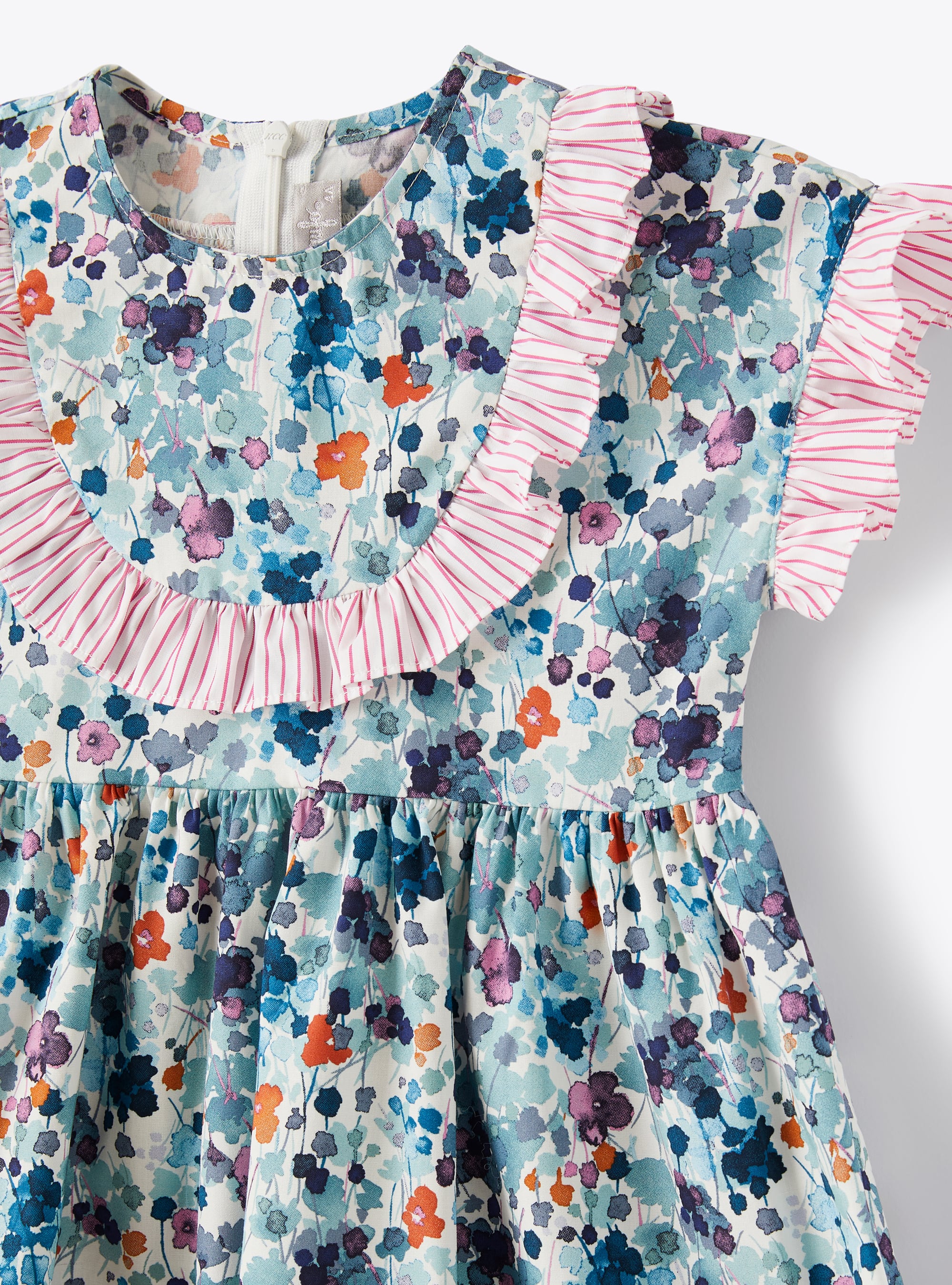 Short-sleeved flared dress - Aqua Green