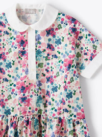 Multicoloured floral dress - Cyclamen Pink
