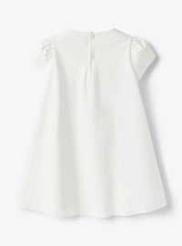 Floral flared dress - White & Fuxia
