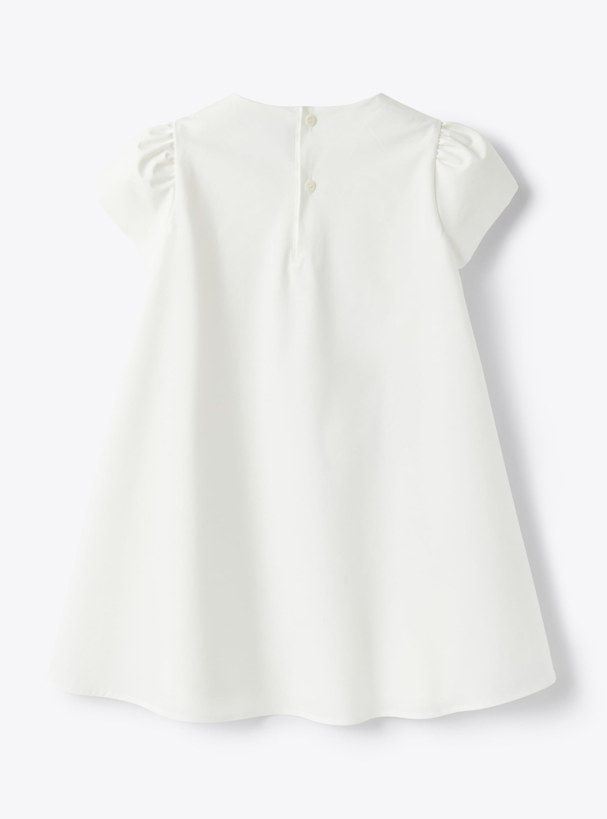 Floral flared dress - White & Fuxia