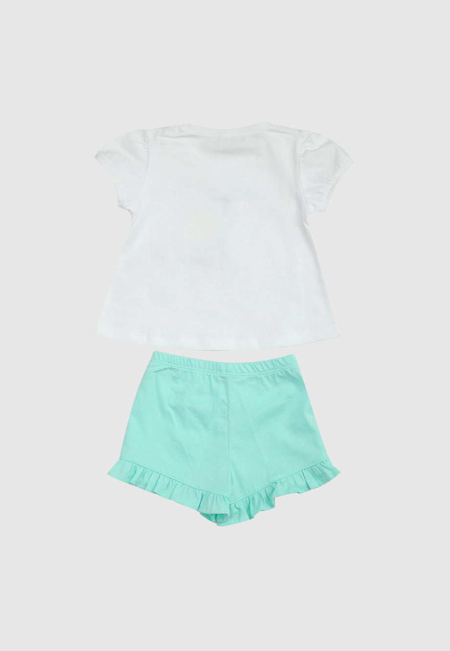 Turtle print two-piece set - Bianco & Acquamarina